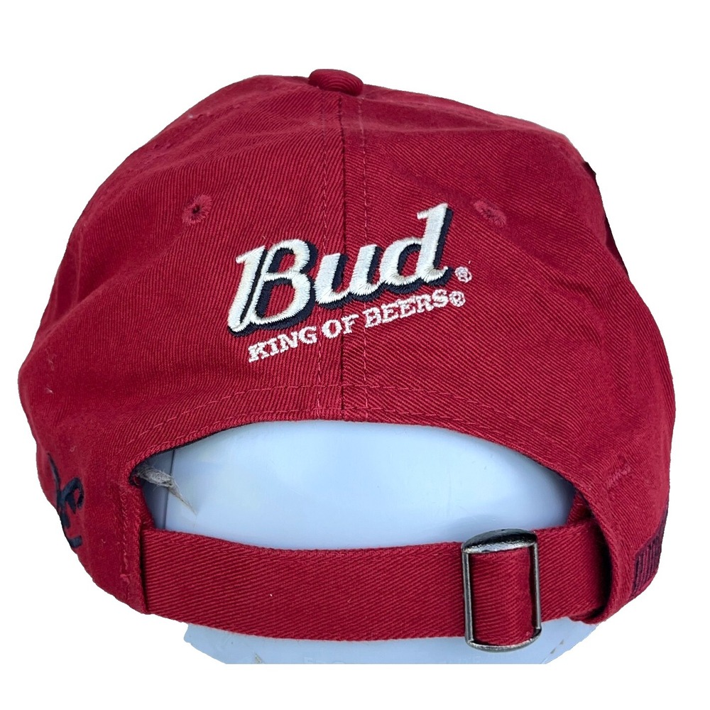 Vintage Dale Earnhardt Jr Hat Cap Strap Back Budweiser Nascar Racing Y2K BUD NOS - Picture 2 of 10